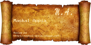 Maskal Appia névjegykártya
